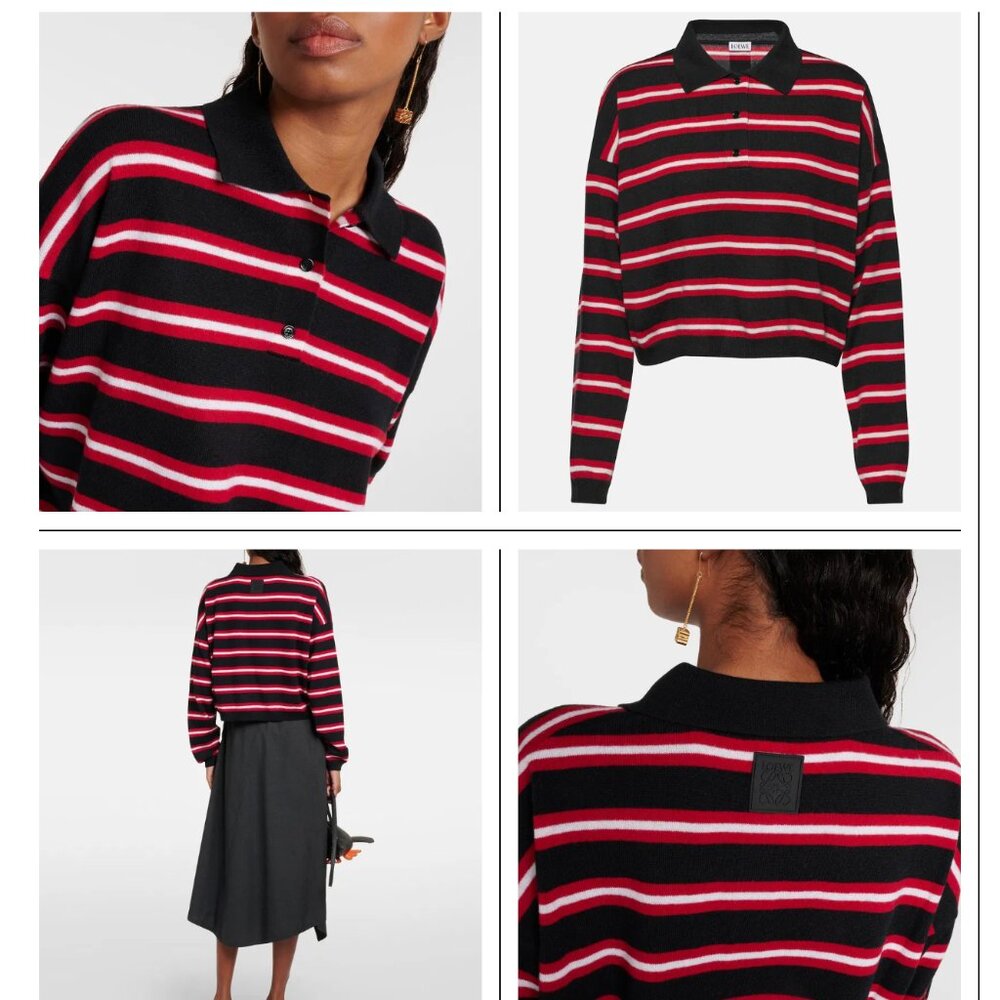 Loewe Striped Wool Polo Sweater (Small)